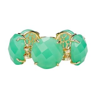 Kendra Scott Cassie Bracelet Faceted Gumdrop Round Statement‎ Chalcedony Gold
